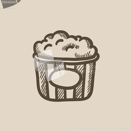 Image of Popcorn sketch icon.