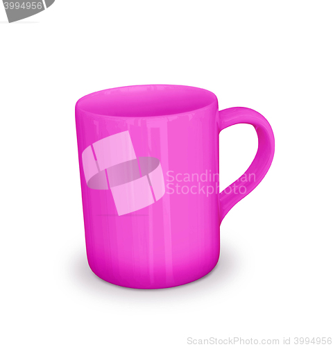 Image of pink coffee mug isolated on white background