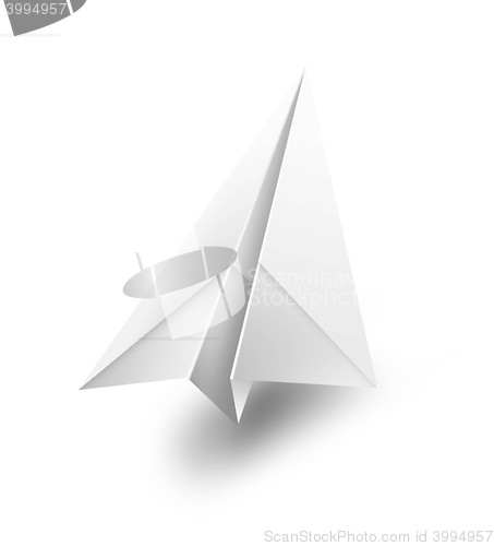 Image of isolated paper airplane flying - 3d shape render illustration