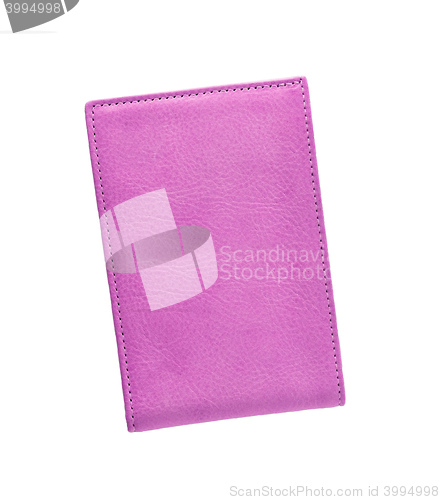 Image of Pink leather wallet isolated on white background