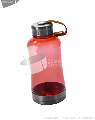 Image of Red drinking sport bottle isolated on white