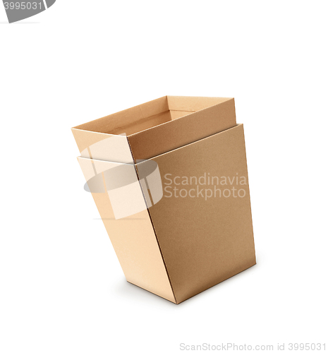 Image of open two empty cardboard boxes