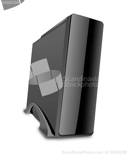 Image of black computer case isolated on white