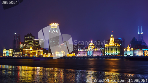 Image of beautiful shanghai bund at night , China