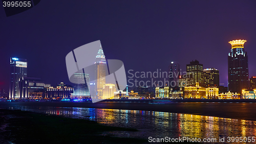 Image of beautiful shanghai bund at night , China