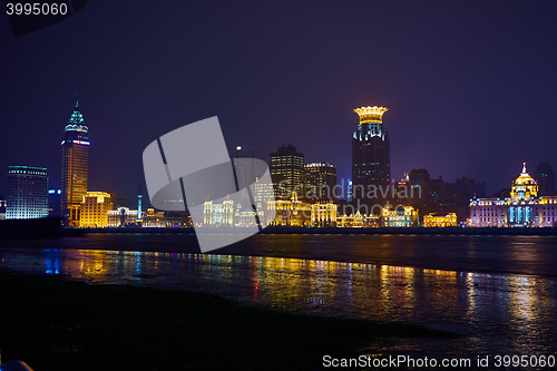 Image of beautiful shanghai bund at night , China