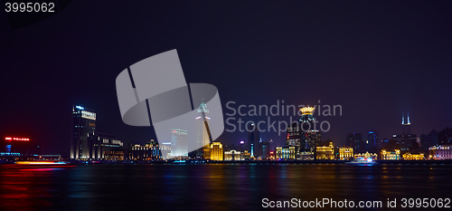 Image of beautiful shanghai bund at night , China