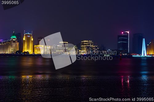 Image of beautiful shanghai bund at night , China