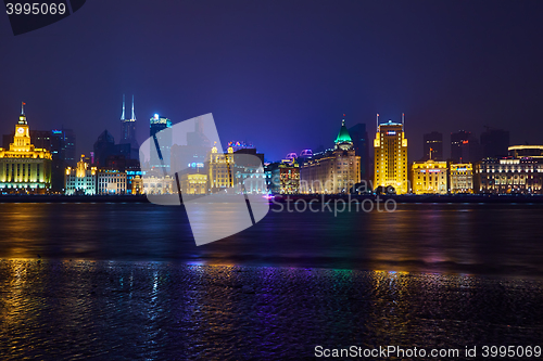 Image of beautiful shanghai bund at night , China