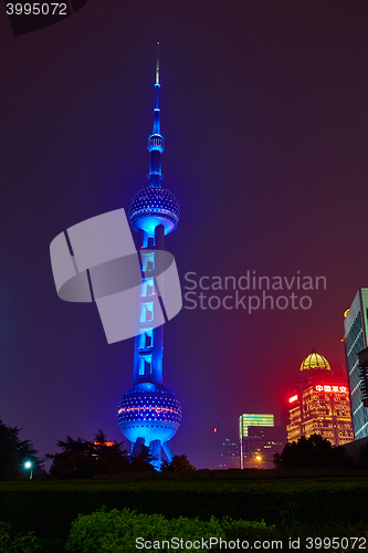 Image of Oriental Pearl Tower at night