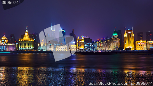 Image of beautiful shanghai bund at night , China