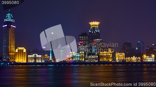Image of beautiful shanghai bund at night , China