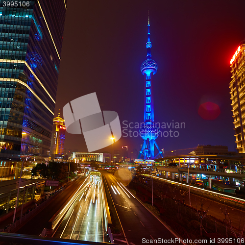 Image of Oriental Pearl Tower at night