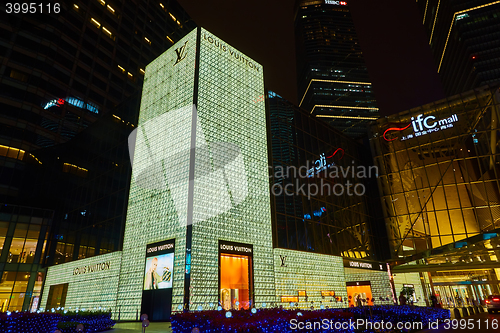 Image of Exterior of a Louis Vuitton store in Nanjing road Shanghai