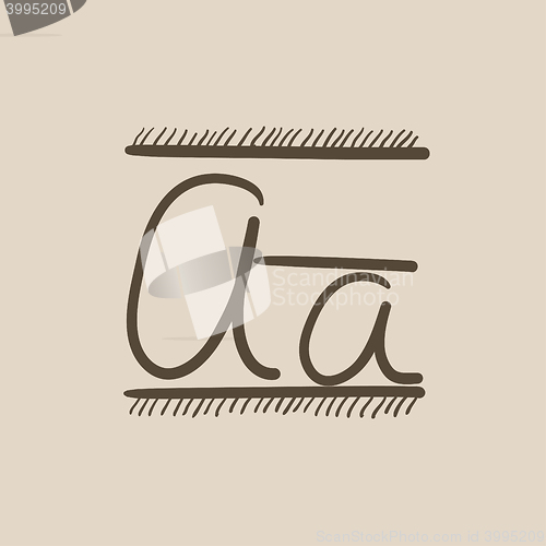 Image of Cursive letter a sketch icon.