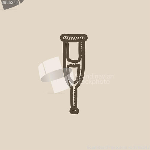 Image of Crutch  sketch icon.