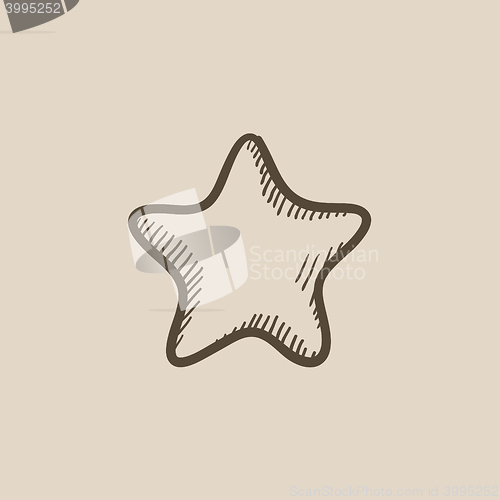 Image of Rating star sketch icon.