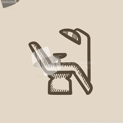 Image of Dental chair sketch icon.