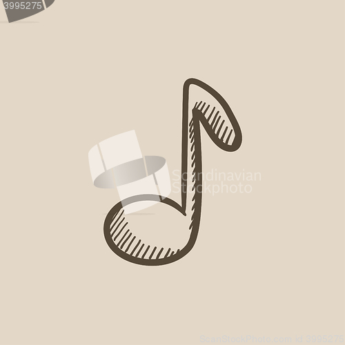 Image of Music note sketch icon.