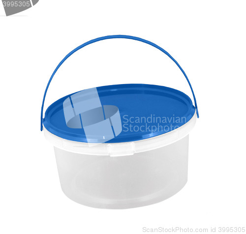 Image of plastic blue bucket