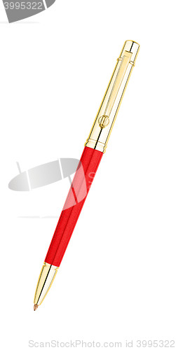 Image of Isolated golden pen over white background