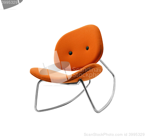 Image of orange chair isolated on white background