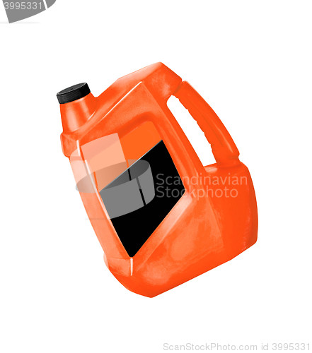 Image of orange Oil canister isolated on a white background