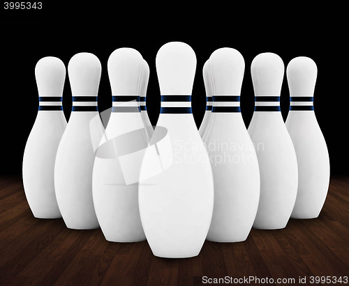 Image of Bowling on floor black background