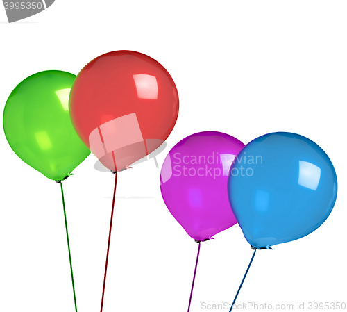 Image of balloons isolated on white