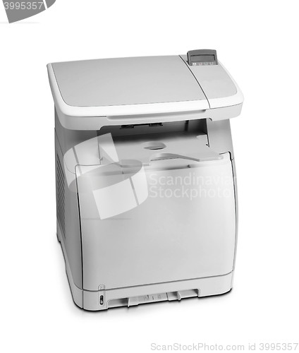Image of new style scanner printer xerox office device isolated