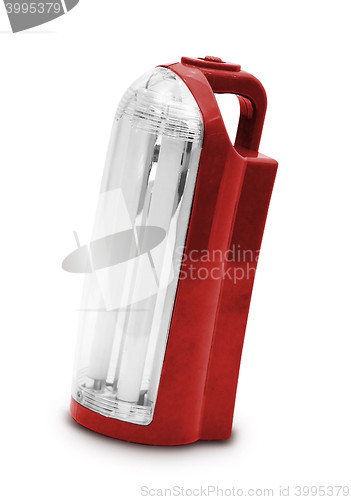 Image of Red electrik latern on white background