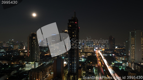 Image of Bangkok cityscape at night, Thailand