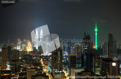 Image of Night cityscape of Kuala Lumpur, Malaysia