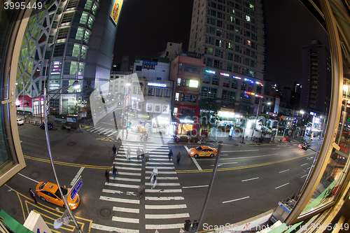 Image of Seoul traffic at night, South Korea