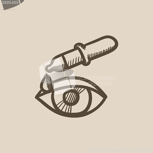 Image of Pipette and eye sketch icon.