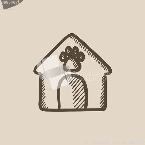 Image of Doghouse sketch icon.