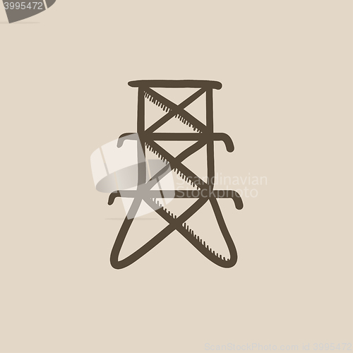 Image of Electric tower sketch icon.