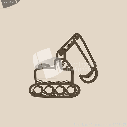 Image of Excavator sketch icon.