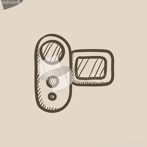 Image of Digital video camera sketch icon.