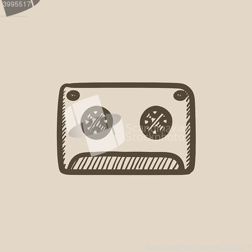 Image of Cassette tape sketch icon.