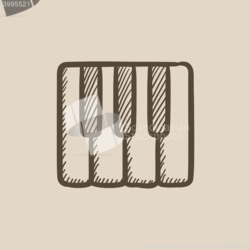 Image of Piano keys sketch icon.
