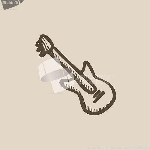 Image of Electric guitar sketch icon.