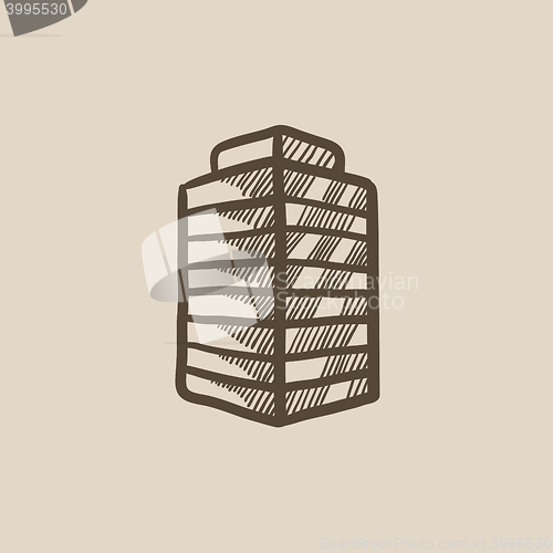 Image of Office building sketch icon.