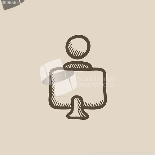 Image of Online education sketch icon.