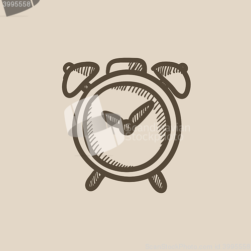 Image of Alarm clock sketch icon.