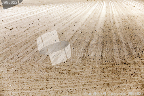 Image of plowed land. close-up