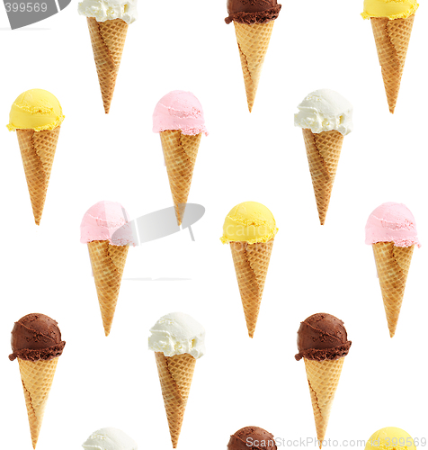 Image of Seamless background of ice cream cones