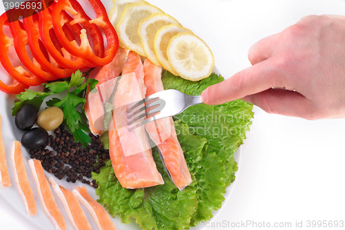 Image of fish with fresh vegetable