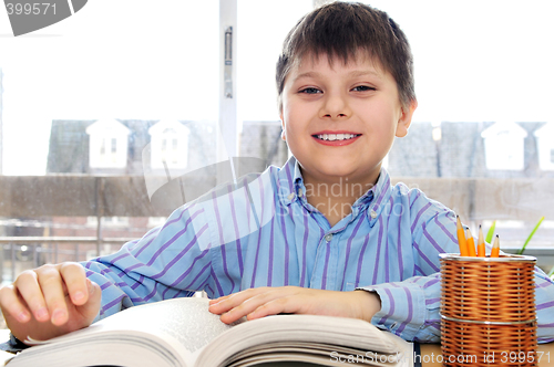 Image of School boy studying