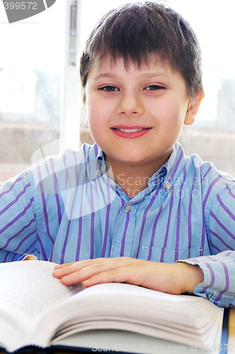 Image of School boy studying